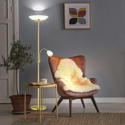 Produktbild von Stehleuchte, Glas, weiß, Flexoarm, H 180 cm