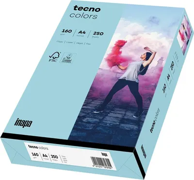 Produktbild von tecno Multifunktionspapier colors A4 160 g/qm mittelblau 250 Blatt