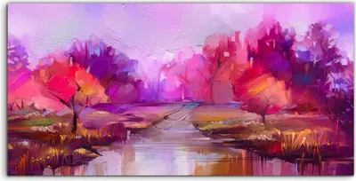 Produktbild von Coloray Glasbild 140x70  Wandbild Glasbilder Kunstdruck Landschafts Wald Wald Park