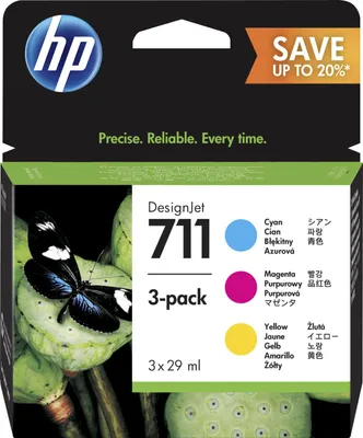 Immagine prodotto di HP 3 cartucce di inchiostro DesignJet ciano. magenta. giallo 711 da 29 ml