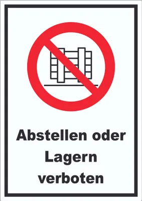 Produktbild von Abstellen und lagern verboten Aufkleber A0 (841x1189mm)