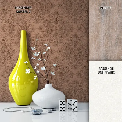 Produktbild von NEWROOM Tapete Braun Vliestapete Ornament - Wohnzimmer Barock Metallic