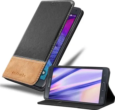 Image de Cadorabo Housse pour Samsung Galaxy NOTE 4 Housse de protection en noir SHandyhülle Book Case Etui simili-cuir