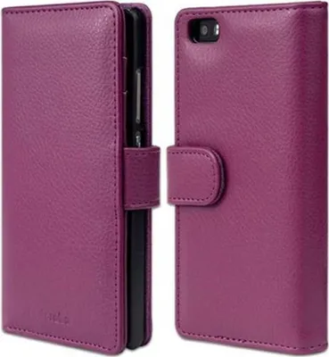 Produktbild von Cadorabo Hülle für Huawei P8 LITE 2015 in Lila Backcover Handy Schutz Hülle Book Case Booklet Kartenfächer