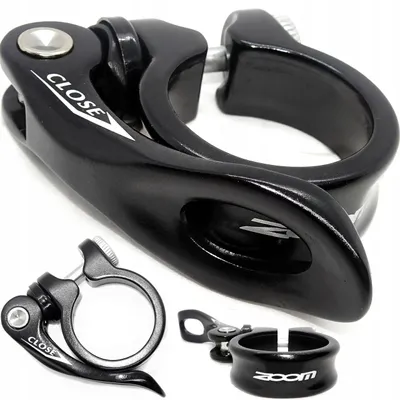 Produktbild von ZOOM Sattelklemme Alu 31.8mm mit Schnellspanner und Schelle schwarz