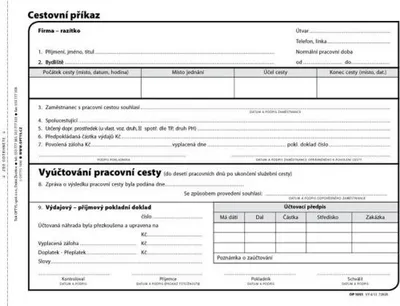 Obrázek produktu pro 1051 - Cestovní příkaz A5, 100 listů