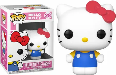 A Funko Pop! vinyl figure of Hello Kitty in its packaging and displayed separately.