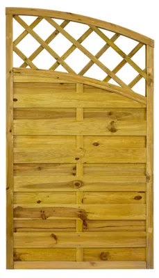 Produktbild von Ligna Gard Dichtzaun Lausanne gebogen mit Rankgitter 90x140 cm Holzzaun Kiefer Kesseldruckimprägniert 44x44 mm Rahmen