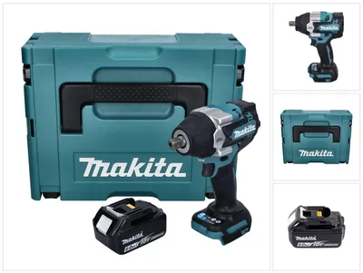 Image de Makita DTW 701 G1J Clé à choc sans fil 18 V 700 Nm 1/2'' XPT Brushless + 1x batterie 6,0 Ah + Makpac - sans chargeur