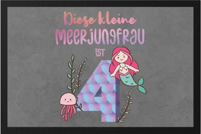 Produktbild von Diese Kleine Meerjungfrau Ist 4 Fußmatte Geburtstagsgeschenk 4. Geburtstag Süßes Motiv
