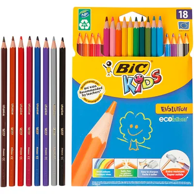 Produktbild von Evolution Buntstifte, Mine: 3 mm, L 17,5 cm, Sortierte Farben, sechseckig, 18Stck.
