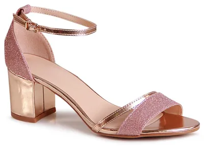 Produktbild von topschuhe24 2476 Damen Glitzer Riemchen Pumps Sandaletten, Farbe:Rose Gold, Größe:38 EU