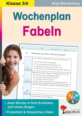 Produktbild von Wochenplan Fabeln / Klasse 3-4