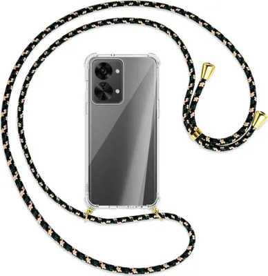 Produktbild von Handykette Backcover-Schutzhülle mit Band (Metall goldfarben) für OnePlus Nord 2T (CPH2399, 6.43'') - camouflage