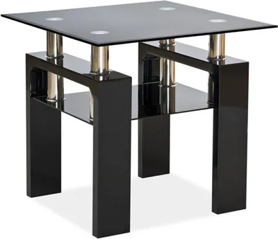Immagine prodotto di Tavolino da salotto Tavolo Lisa D 60x60x55cm laccato nero