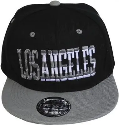 Produktbild von Snapback Baseballcap mit Stickerei - LOS ANGELES - 69361 schwarz-grau