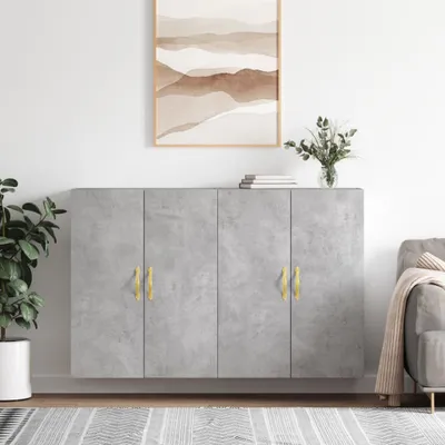 Produktbild von vidaXL Wandschränke 2 Stk. Betongrau 69,5x34x90 cm