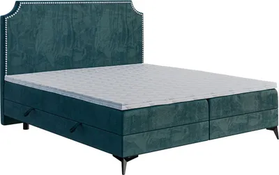 Produktbild von Boxspringbett Schlafzimmerbett mit Topper 140x200 LEO magic velvet 2221 Doppelbett mit Bettkasten