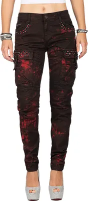 Produktbild von Cipo & Baxx Damen Jeans WD385 Bordeaux W26/L34