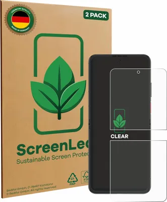 Produktbild von 2x ScreenLeaf Schutzfolie für Nubia Flip 2 nachhaltiger Displayschutz Display Schutz Folie Klar Transparent