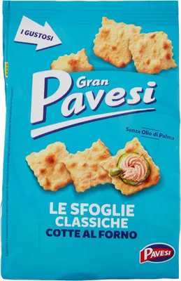 Produktbild von 6x Gran Pavesi Sfoglie Classiche Cracker im Ofen gebacken knusprig Salzgebäck snack 160 gr