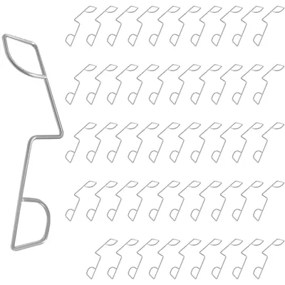 Image de Lot de 50 clips de fixation pour clôture de jardin, avec poignées en acier inoxydable