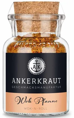 Image de Ankerkraut Wok Gewürz Mélange d'épices dans un bocal en liège 95 g Légumes pour wok