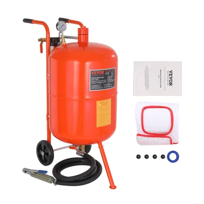 Zdjęcie produktu dla Mobilna piaskarka VEVOR 75,7 l ok. 244 cm wąż roboczy Ciśnienie robocze piaskarki 60-110 PSI idealne do usuwania rdzy, farby, plam i polerowania dużych powierzchni
