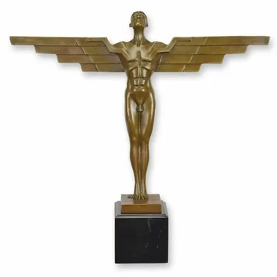 Produktbild von Casa Padrino Art Deco Bronze Skulptur H. 43,7 cm - Wohnzimmer & Schreibtisch Deko