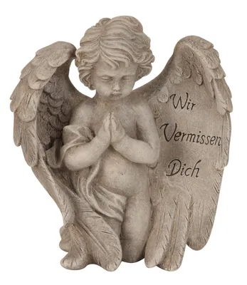 Produktbild von Grabengel Wir Vermissen Dich Polyresin Grau 19,5 cm