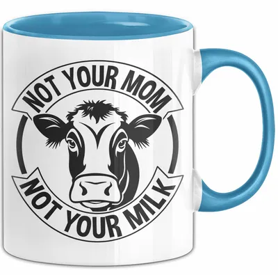 Produktbild von Veganer Tasse Geschen Not Your Mother Not Your Milk Geschenkidee Becher Vegetarier (Blau)