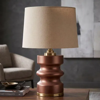 Obrázek produktu pro Stolní lampa z hnědého skla ø 36,5x56,5 cm