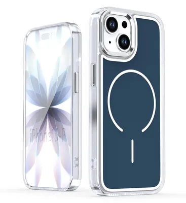 Produktbild von Magnetische Hülle für iPhone 13, Dünn Klare Stoßfest Handyhülle, Kompatibel mit MagSafe Blau