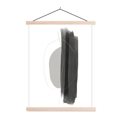 Produktbild von MuchoWow® Textilposter Abstrakt - Malerei - Minimalismus 120x160 cm mit holzfarbenen Rahmen - Plakatkarton