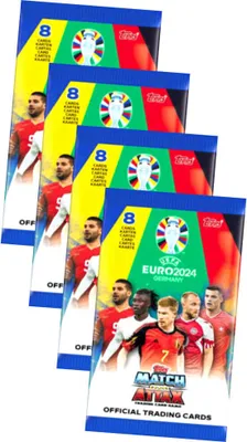 Produktbild von Topps UEFA EURO 2024 Germany Match Attax Karten - EM Sammelkarten - 4 Booster