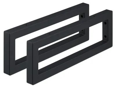 Image de Console murale Relaxdays, lot de 2, 45 cm, acier, support d'étagère pour lavabo et étagère murale, console rectangulaire, noir
