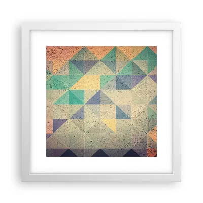 Produktbild von Gerahmtes Poster - Weißer Rahmen - Abstraktion Dreieck Muster - 30x30 cm - Wand Bild - Wanddeko - Wandbilder - Wandposter - Bilderrahmen - Bilder - Kunstdruck - Wandbild - P2WAC30x30-4287