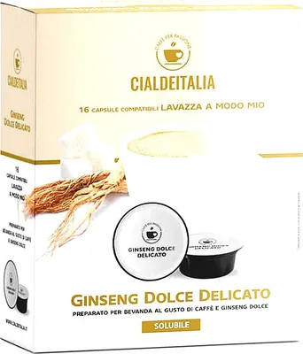 Produktbild von Cialdeitalia - Ginseng Dolce Delicato Kapseln kompatibel mit Lavazza A Modo Mio - lösliches Ginsenggetränk - 192 Kapseln