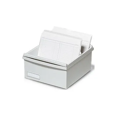 Image de Boîte à fiches Exacompta avec couvercle pour fiches DIN A7, gris clair