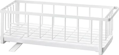 Produktbild von Yamazaki Abtropfgestell Abtropfkorb Abtropfständer Geschirr Metall Abtropfschale weiß schmal 57x18x16cm