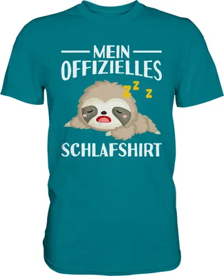 Produktbild von Offizielles Schlafshirt Nachthemd Schlafanzug Pyjama Faultier T-Shirt – Diva Blue / L
