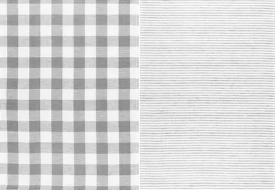 Produktbild von KRACHT  - Geschirrtuch / Tea Towel  2er Set - Halbleinen, Streifen - Karo, grau