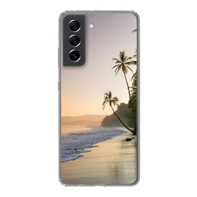 Produktbild von MuchoWow® Handyhülle Schutzhülle Hülle für Samsung Galaxy S21 FE Strand - Meer - Palme Silikon Softcase Handy Hülle - Mobiltelefonhülle