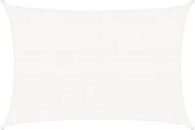 Imagen del producto de Toldo de sombra rectangular - 3.5 x 4.5 metros - Blanco - 160 g/m² de HDPE - Protección UV del 90% - Transpirable e impermeable - Ideal para grandes jardines y terrazas, incluye correas