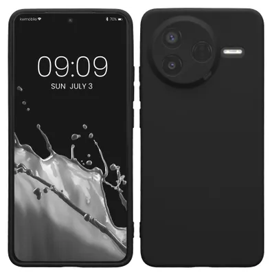 Produktbild von kwmobile Handyhülle für Xiaomi Poco F7 Pro Hülle - weiches Handy Silikon Case - Schutzhülle Cover - Schwarz matt