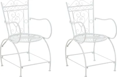 Produktbild von CLP 2er Set Stühle Sheela handgefertigt mit antiker Patina weiß