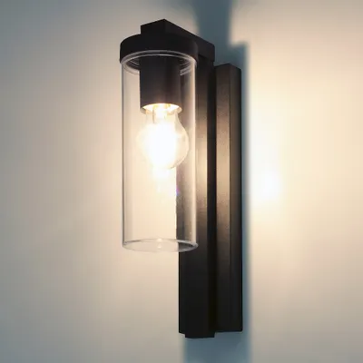 Obrázok produktu pre LED halogénové dekoratívne nástenné svietidlo MODI nástenné svietidlo vonkajšie nástenné svietidlo vchodové E27 IP44 čierne