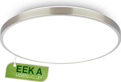 Produktbild von Kaida Deckenleuchte Ø38 cm - 17,1W, 3900lm, mit EEKA Lichtquelle*, Neutralweiß, Nickel-matt