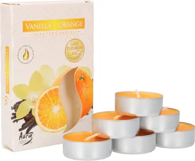 Produktbild von KOTARBAU® 6er Pack Duftkerzen Teelichter Vanille Orange Duftteelichter Brenndauer 4 Stunden