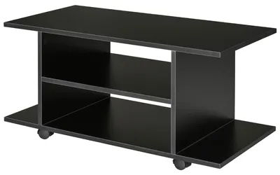 Productafbeelding van HOMCOM TV-kast, TV-meubel, zwart, met 4 wielen, geschikt voor televisies tot 42 inch